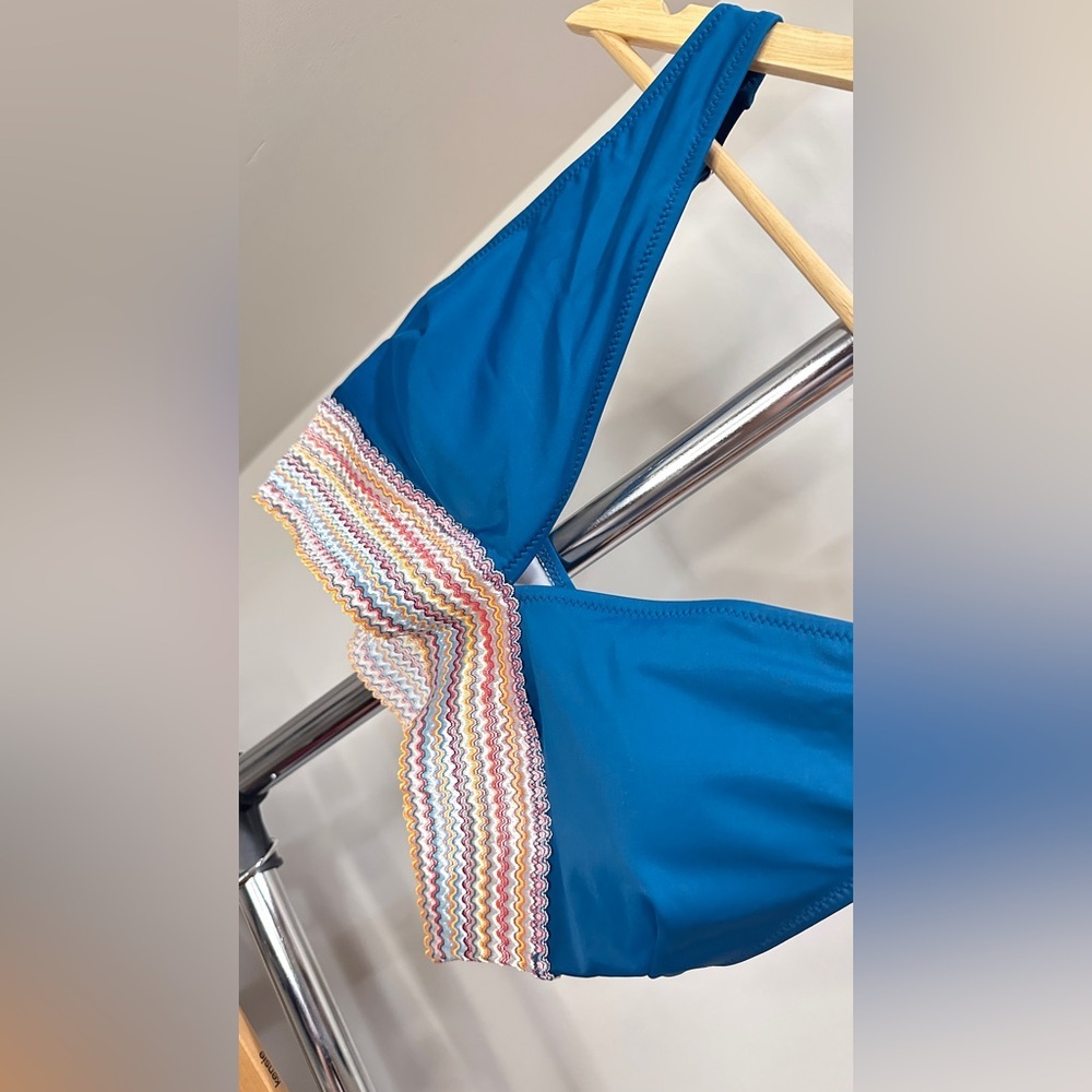 Blue and Multicolor Women's Bikini Set - Picture 3 of 5